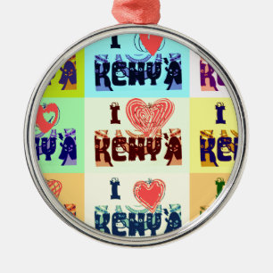 I love Kenya.png Metal Tree Decoration