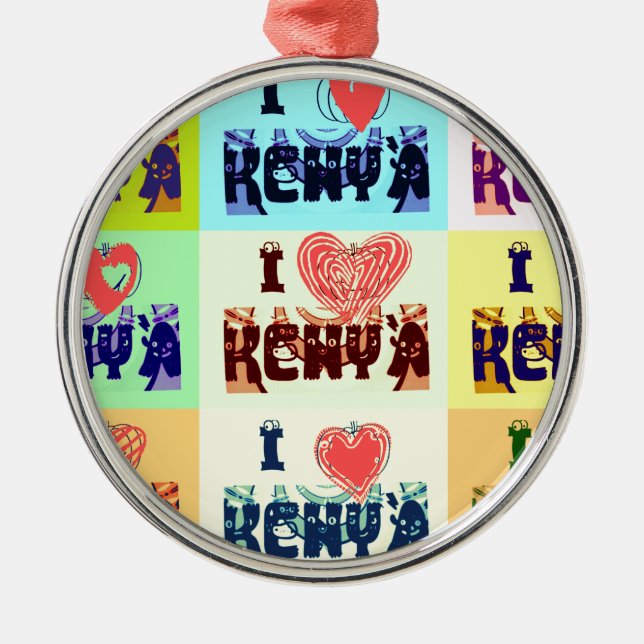 I love Kenya.png Metal Tree Decoration (Front)