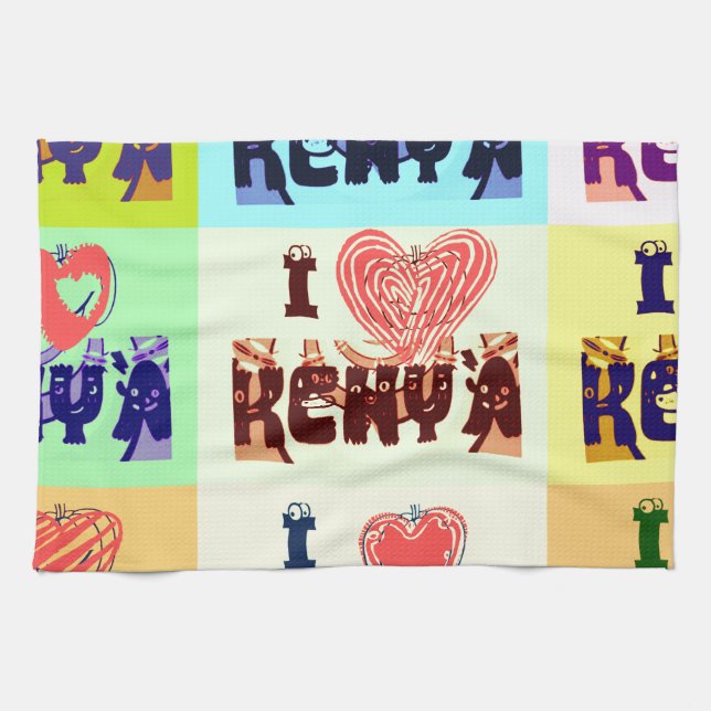 I love Kenya.png Tea Towel (Horizontal)