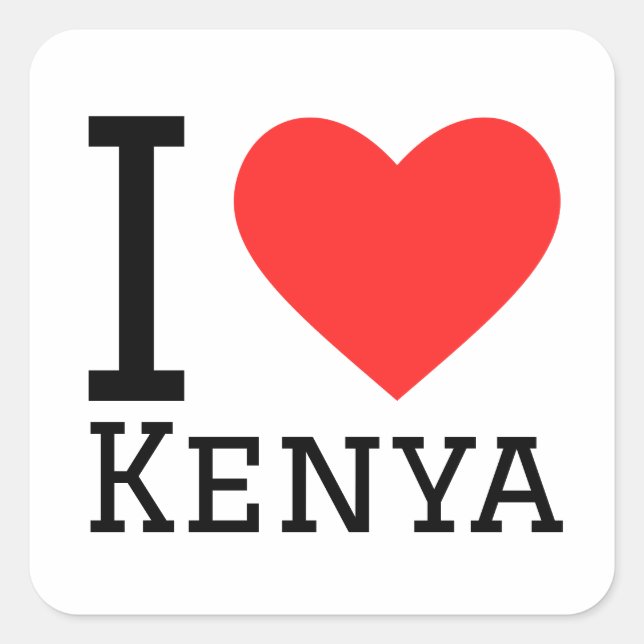 I love Kenya  Square Sticker (Front)