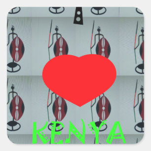 I Love Kenya Square Sticker