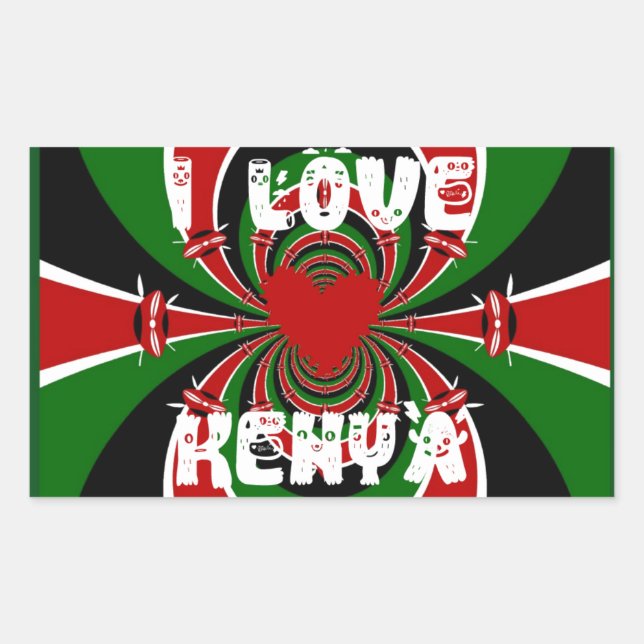 I Love Kenya XOXO! Hakuna Matata Gifts Rectangular Sticker (Front)