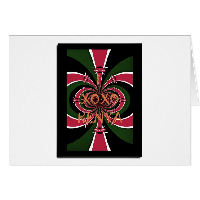 I Love Kenya XOXO National Flag Colours (Front Horizontal)