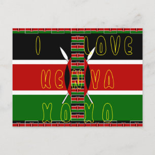 I love Kenya XOXO Postcard