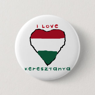 I Love Keresztanya Button