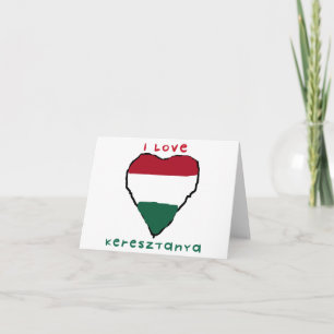 I Love Keresztanya Note Card