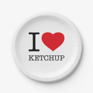 I LOVE KETCHUP PAPER PLATE