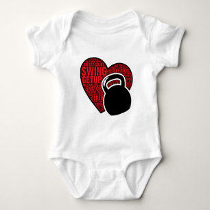 I LOVE KETTLEBELL DESIGN BABY BODYSUIT
