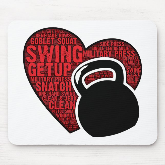I LOVE KETTLEBELL DESIGN MOUSE MAT (Front)