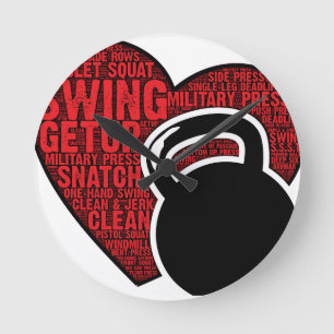 I LOVE KETTLEBELL DESIGN ROUND CLOCK