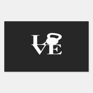 I Love Kettlebells Rectangular Sticker