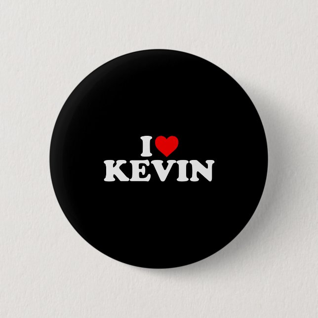 I Love Kevin - Heart Long Sleeve  6 Cm Round Badge (Front)