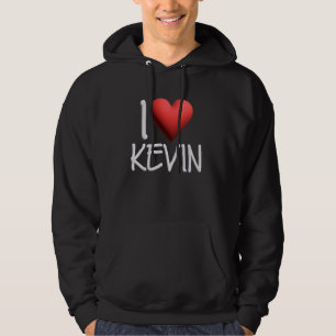 I Love Kevin Name Personalised Men Guy BFF Friend Hoodie