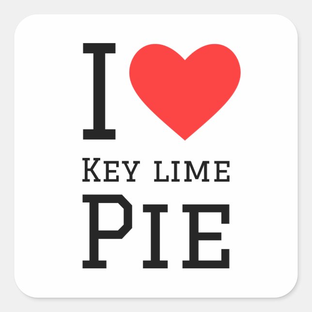 I love key lime pie square sticker (Front)