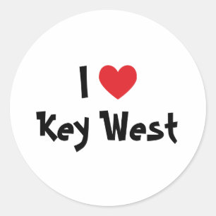 I Love Key West Florida Classic Round Sticker