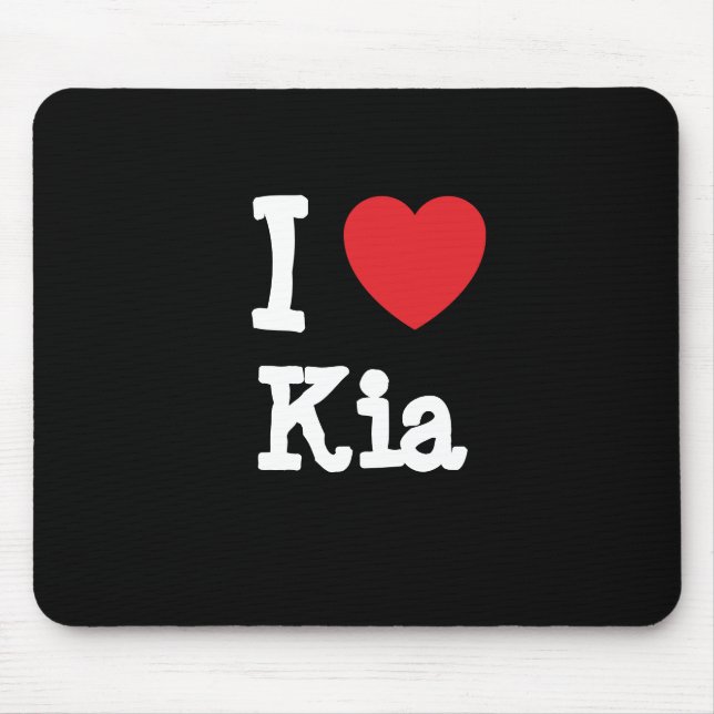 I love Kia heart T-Shirt Mouse Mat (Front)