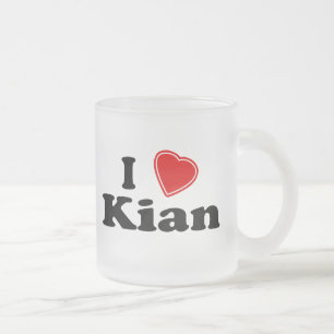 I Love Kian Frosted Glass Coffee Mug