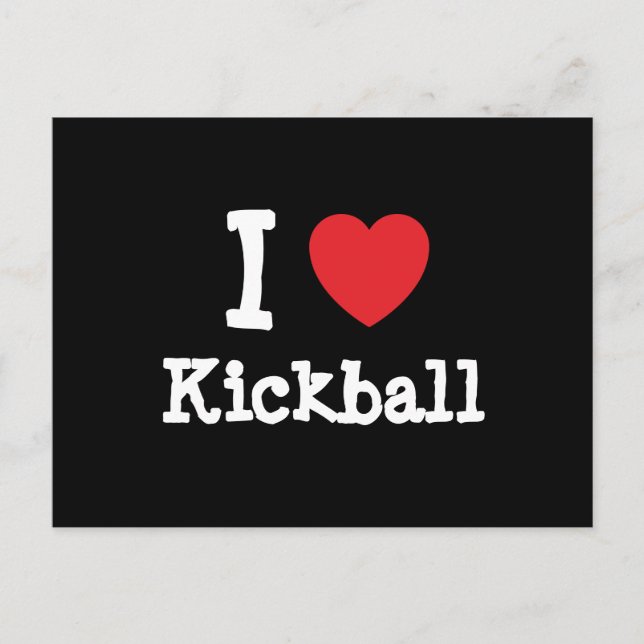 I love Kickball heart custom personalised Postcard (Front)