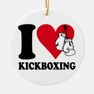 I love kickboxing ceramic tree decoration