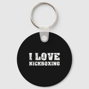 I Love Kickboxing Gym Fitness For Men Women Retro Key Ring