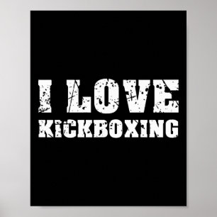 I Love Kickboxing Gym Fitness For Men Women Retro Poster