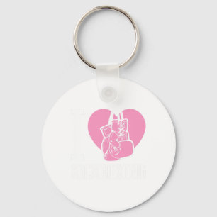 I Love Kickboxing Heart Funny Cute Boxing Martial Key Ring
