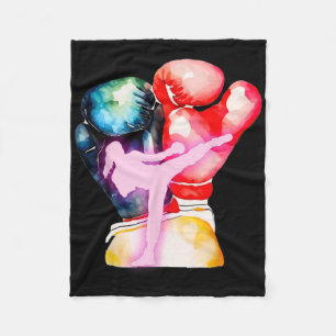I Love Kickboxing Is Kickboxing Girl Is Woman Kick Fleece Blanket