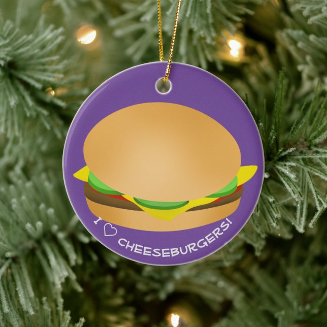 I Love Kiddie Cheeseburgers  Ceramic Tree Decoration (Tree)