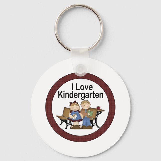 I Love Kindergarten Key Ring (Front)