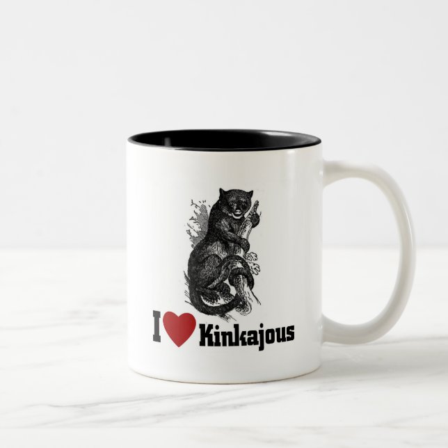 I Love Kinkajous Two-Tone Coffee Mug (Right)