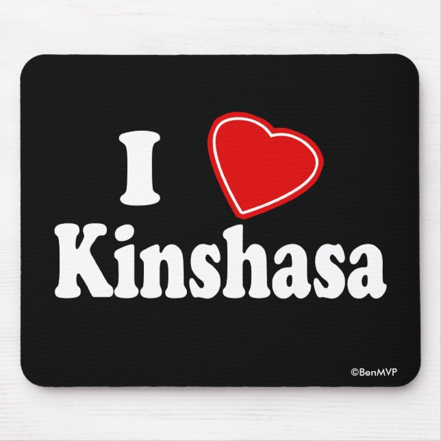 I Love Kinshasa Mouse Mat (Front)