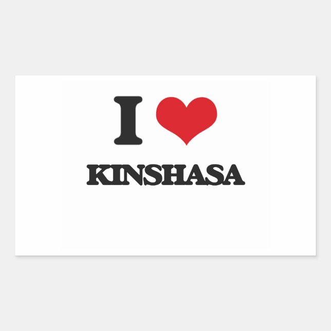 I love Kinshasa Rectangular Sticker (Front)