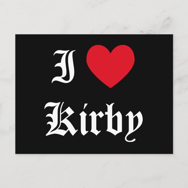 I Love Kirby Postcard (Front)