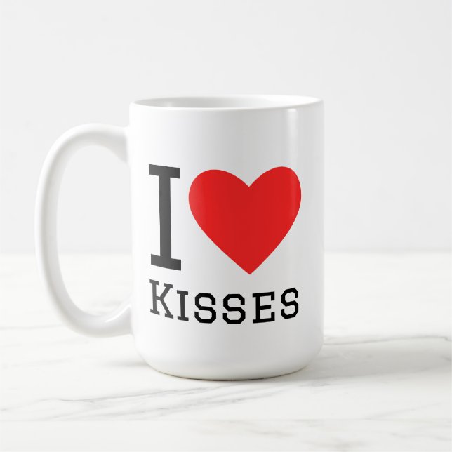 I love kisses coffee mug (Left)