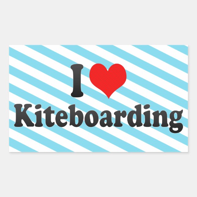 I love Kiteboarding Rectangular Sticker (Front)