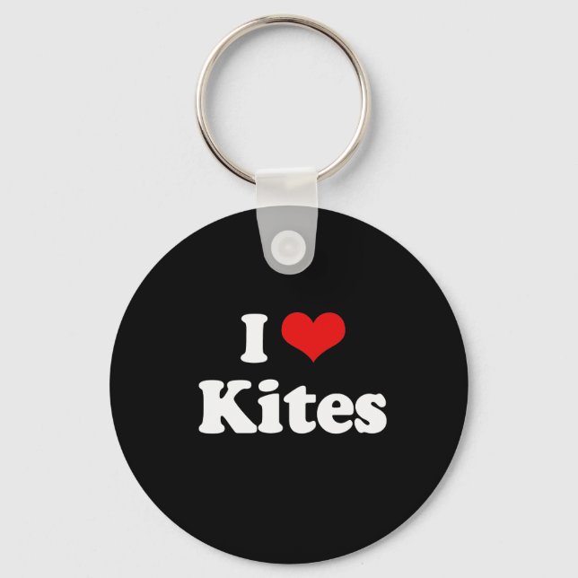 I Love Kites Tshirt Key Ring (Front)