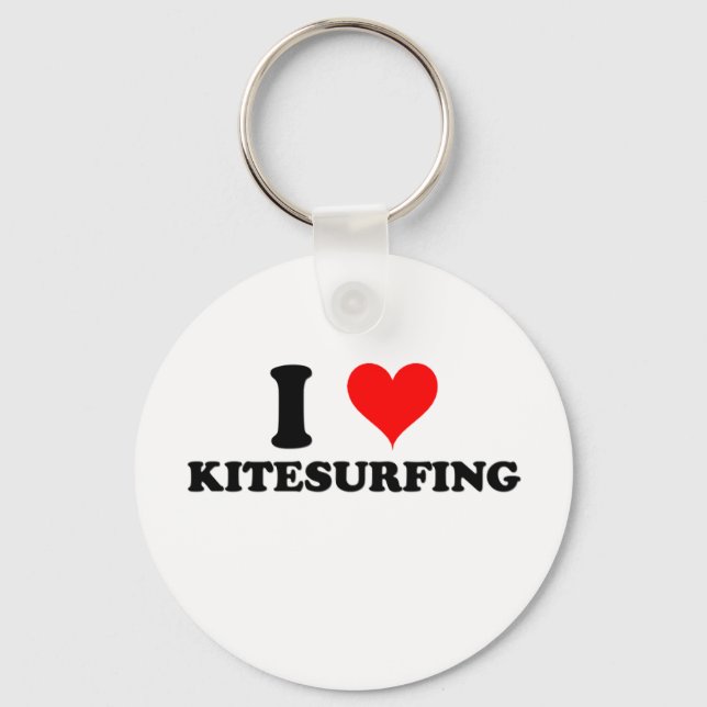 I Love Kitesurfing Key Ring (Front)