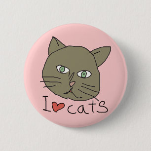 I love kitty 6 cm round badge