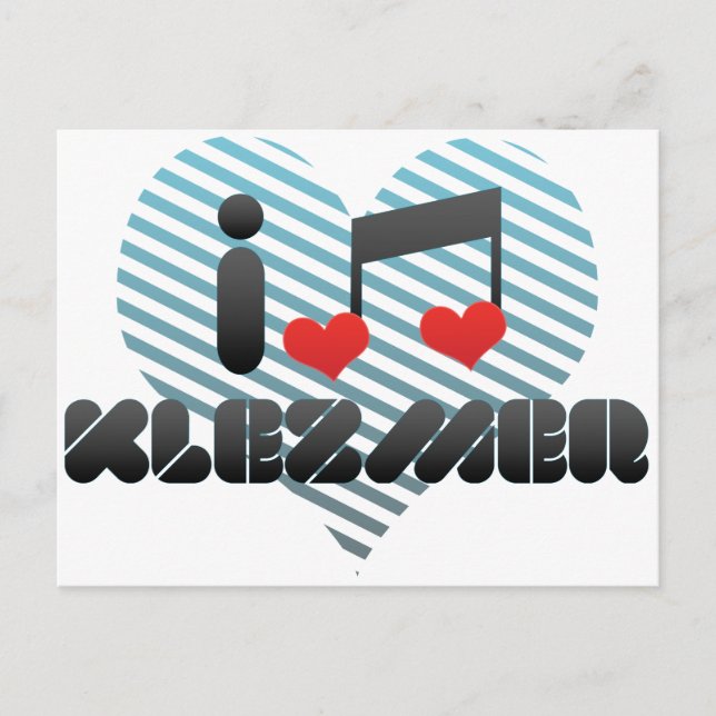 I Love Klezmer Postcard (Front)