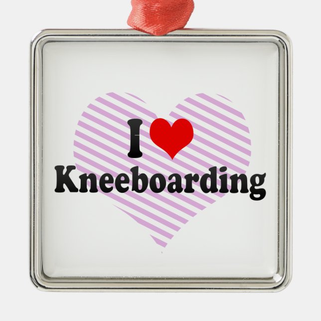 I love Kneeboarding Metal Tree Decoration (Front)