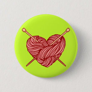 I Love Knitting 6 Cm Round Badge