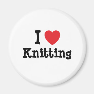 I love Knitting heart custom personalised Magnet