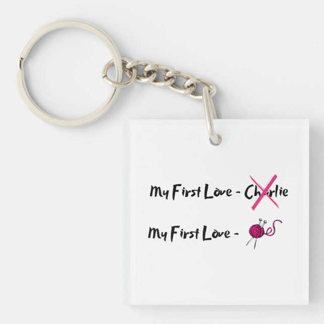 I love Knitting Key Ring (Front)