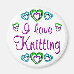 I Love Knitting Magnet