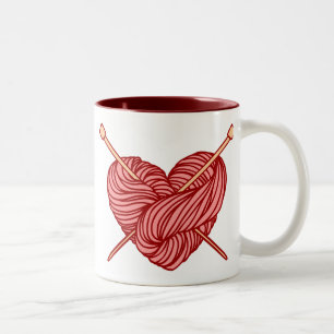 I Love Knitting Two-Tone Coffee Mug