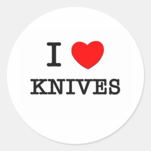 I LOVE KNIVES CLASSIC ROUND STICKER