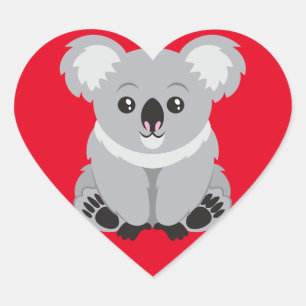 I Love Koala Bears Heart Sticker