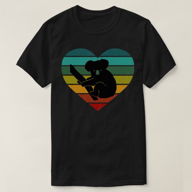 I Love Koala Bears Retro Heart T-Shirt (Design Front)