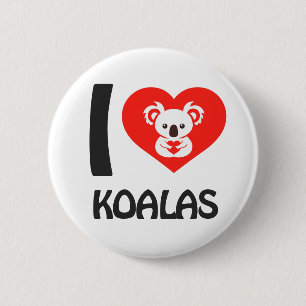 I love Koalas 6 Cm Round Badge