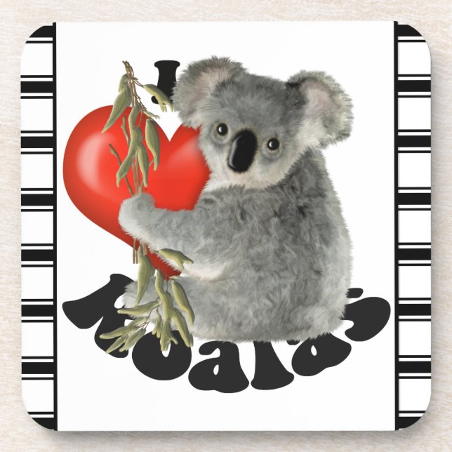 I Love Koalas Coaster (Front)